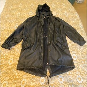 Free People Vegan Leather long coat. Sz M